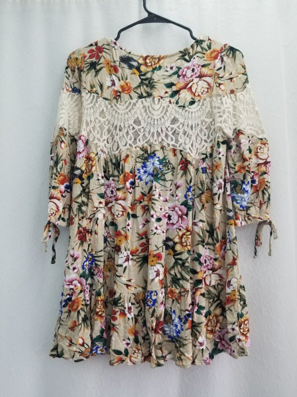 Umgee Floral Peasant Blouse Size Small